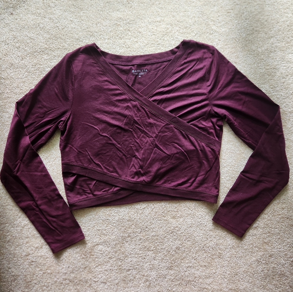 athleta cross front wrap top